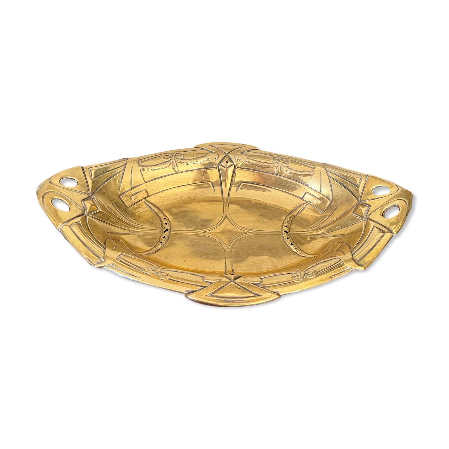Art deco brass basket