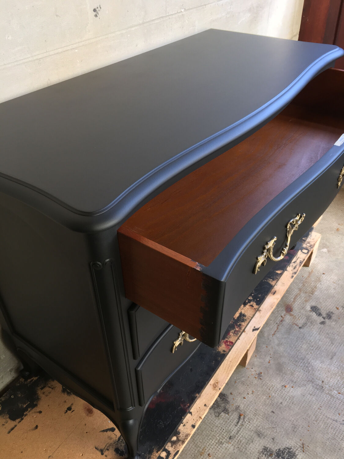 Black restyled vintage chest of drawers