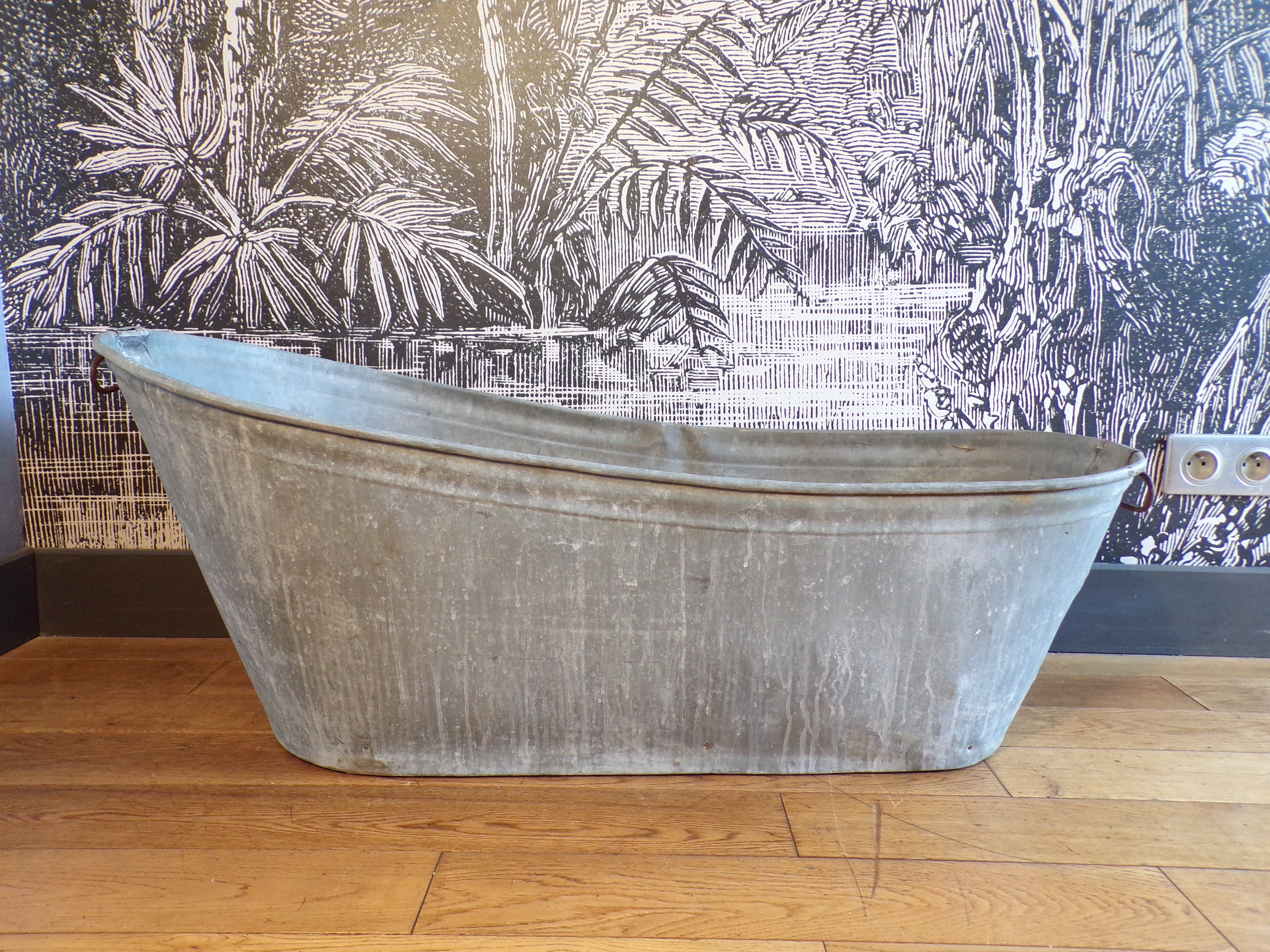 Baignoire enfant vintage en zinc
