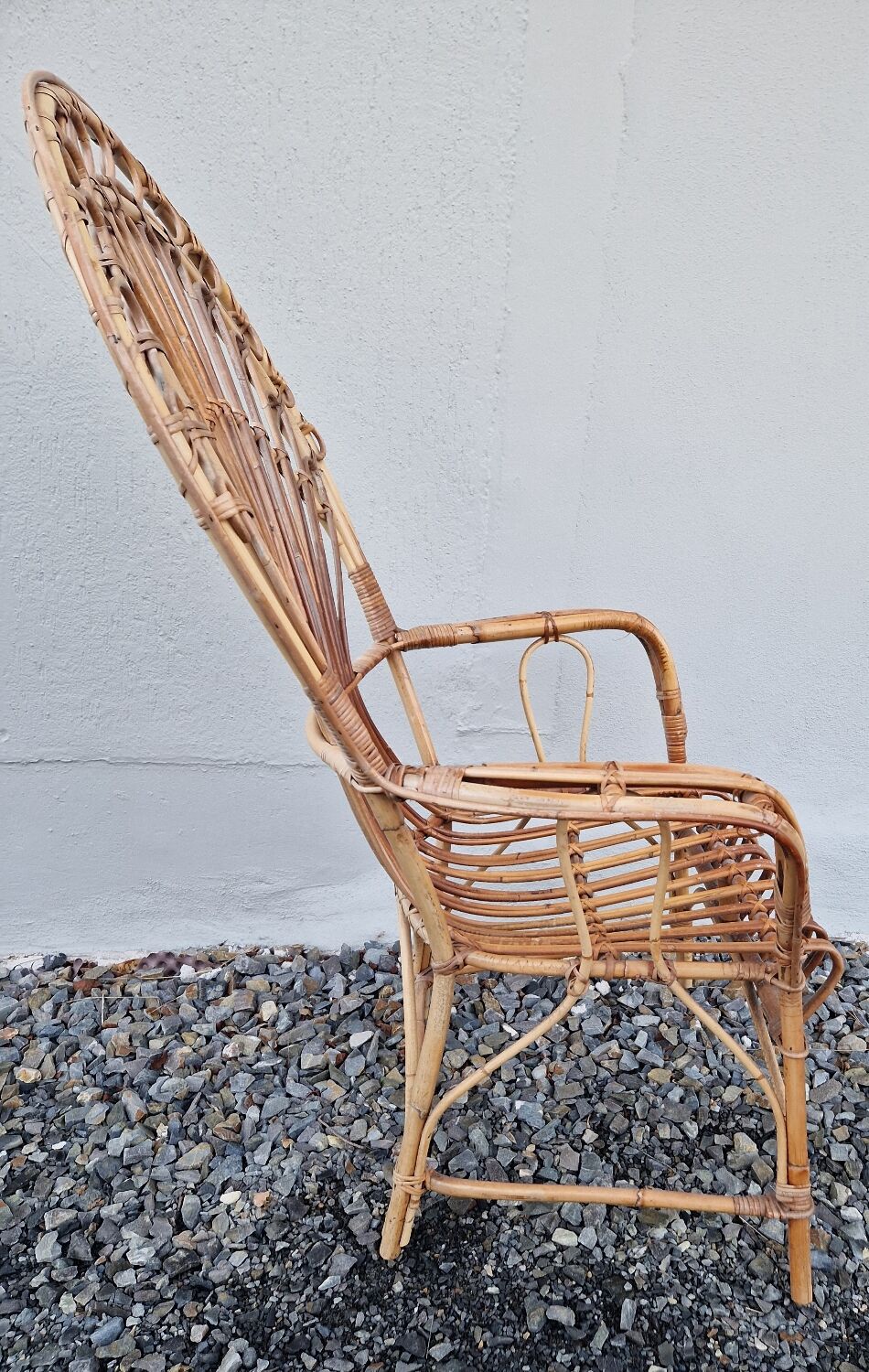 Emmanuelle style rattan wicker armchair