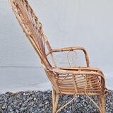 Emmanuelle style rattan wicker armchair