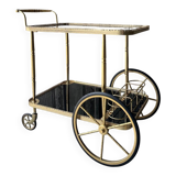 Vintage black and gold rolling trolley