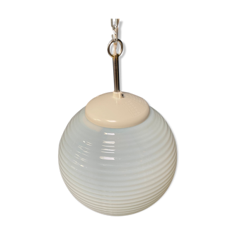 Mother of pearl opaline glass pendant lamps from the 1960s