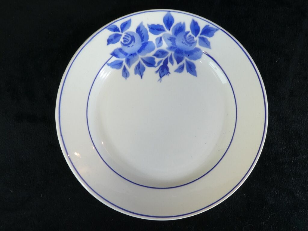4 blue plates limoges model taurion