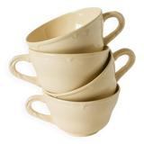 Set of 4 Badonviller coffee cups, Cream, 1960