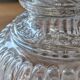 Legras candlestick in molded glass with faces in relief, vintage carafe