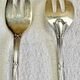 6 oyster forks Christofle crossed ribbons silver metal
