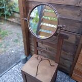 Atypical round mirror in artisanal wrought iron