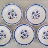 Hollow earthenware plates fb Badonviller décor vintage blueberries