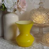 Yellow opaline vintage vase
