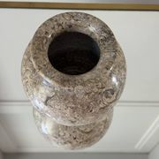 Fossil stone round vase