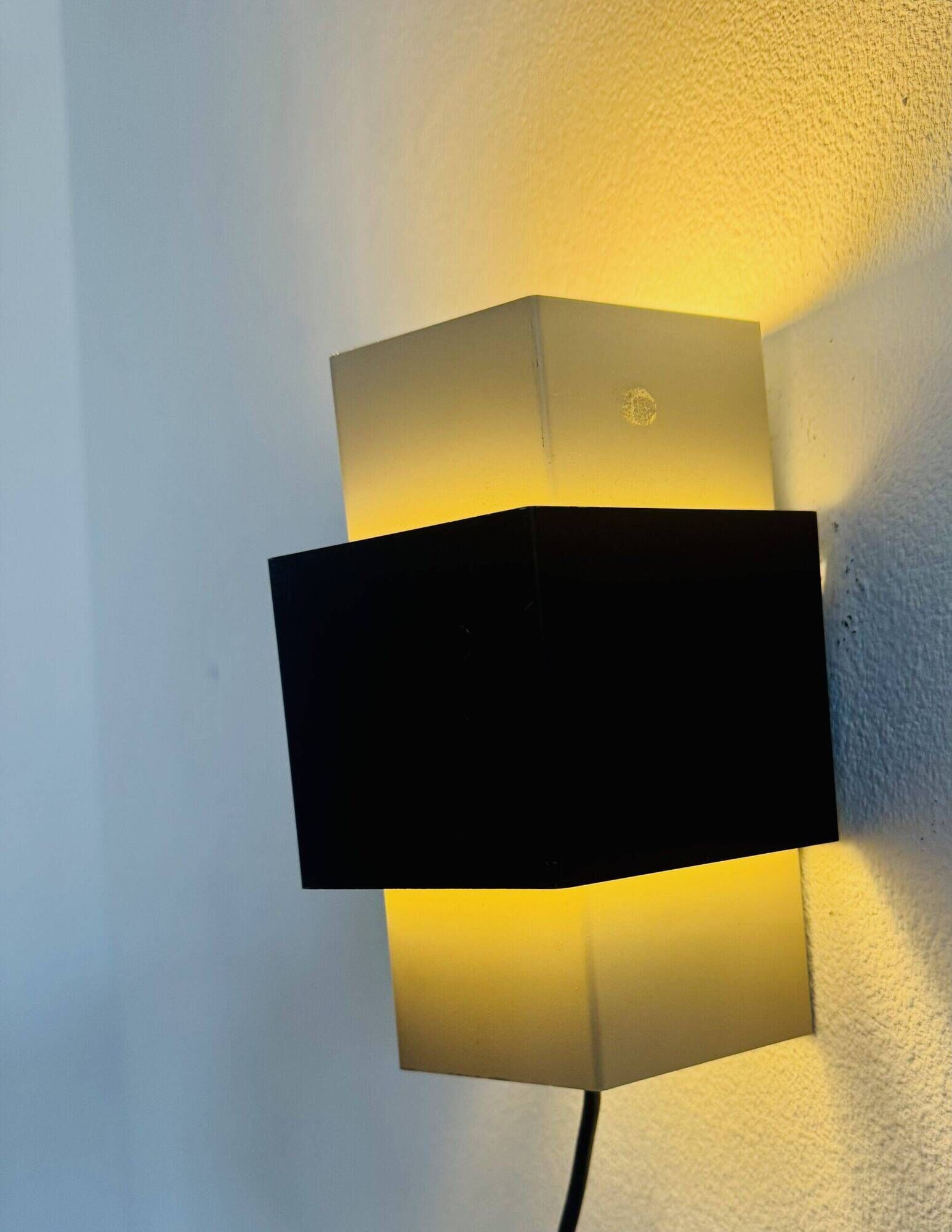 Geometric Curved Wall Lamp By J.J.M. Hoogervorst For Anvia Nederland, The Netherlands 1950S
