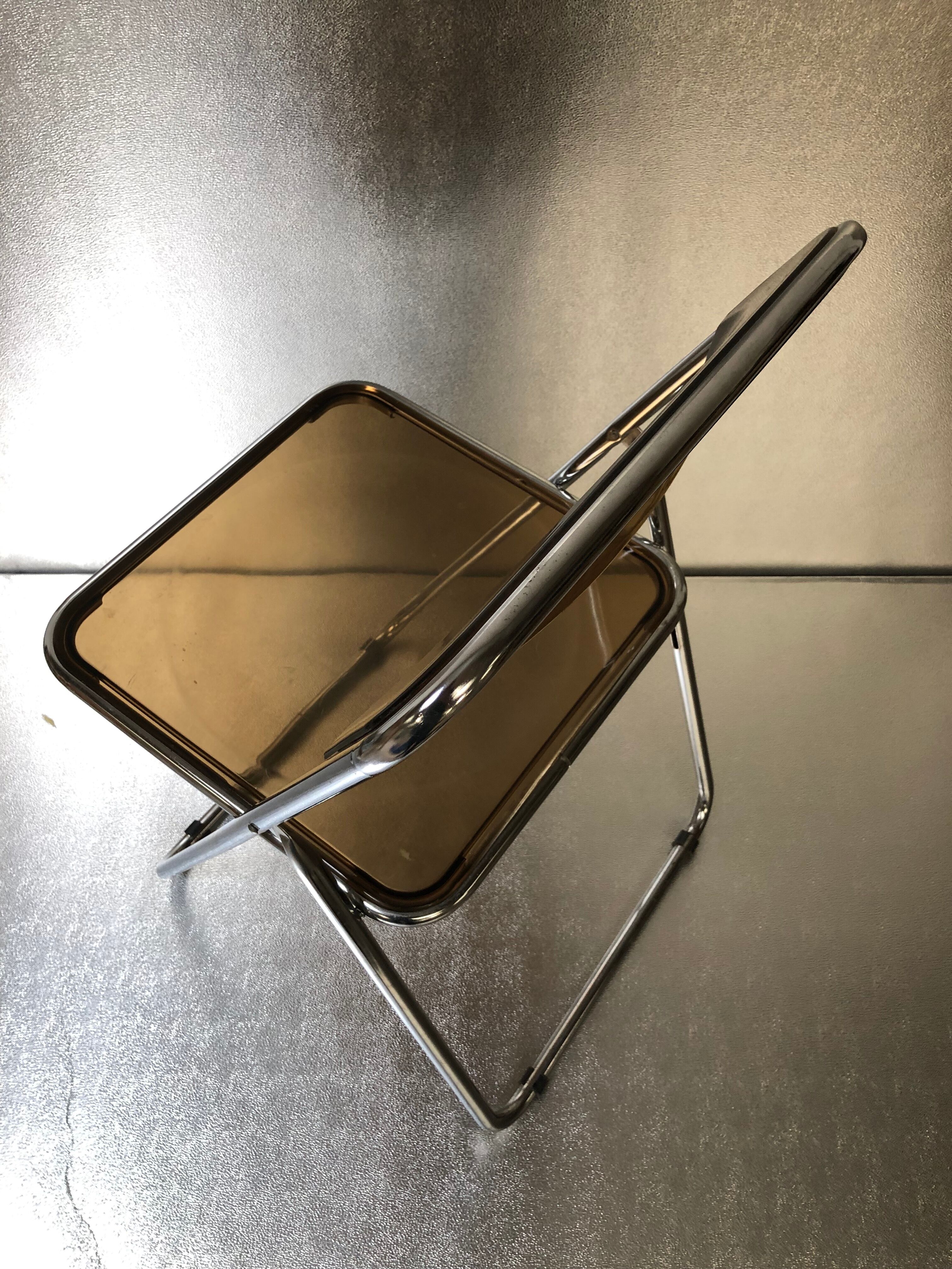 PLEXIGLAS SMOKY YEARS 70, CHROME DESIGN VINTAGE