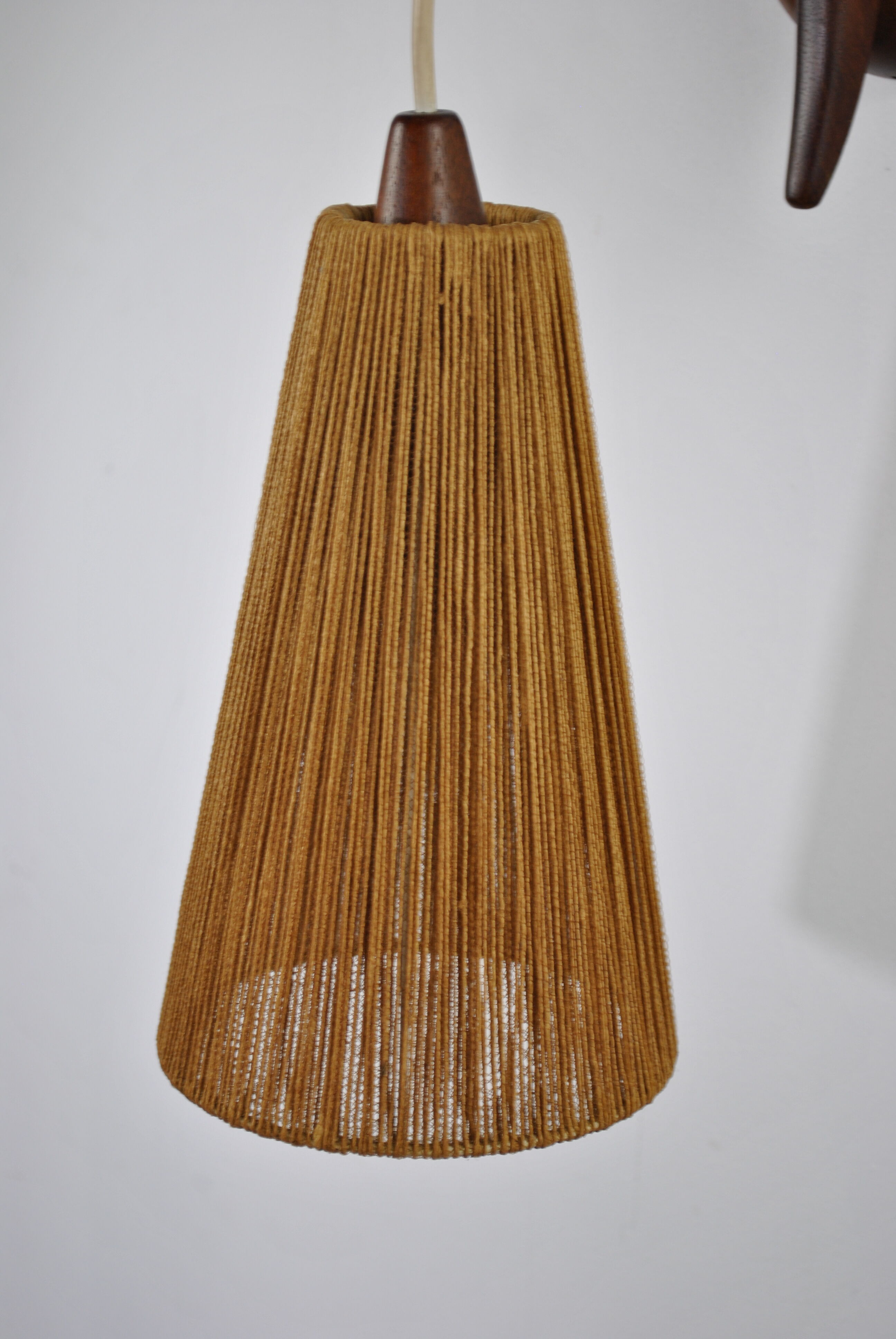 Wall lamp with rope lampshade by ER Nele for Temde, Switzerland, 1960