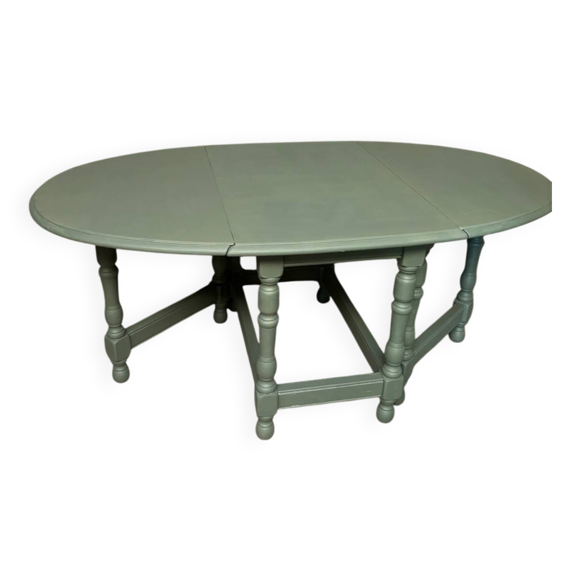Green gateleg folding coffee table