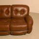 Italian brown leather "Okay" sofa by Adriano Piazzesi 70's