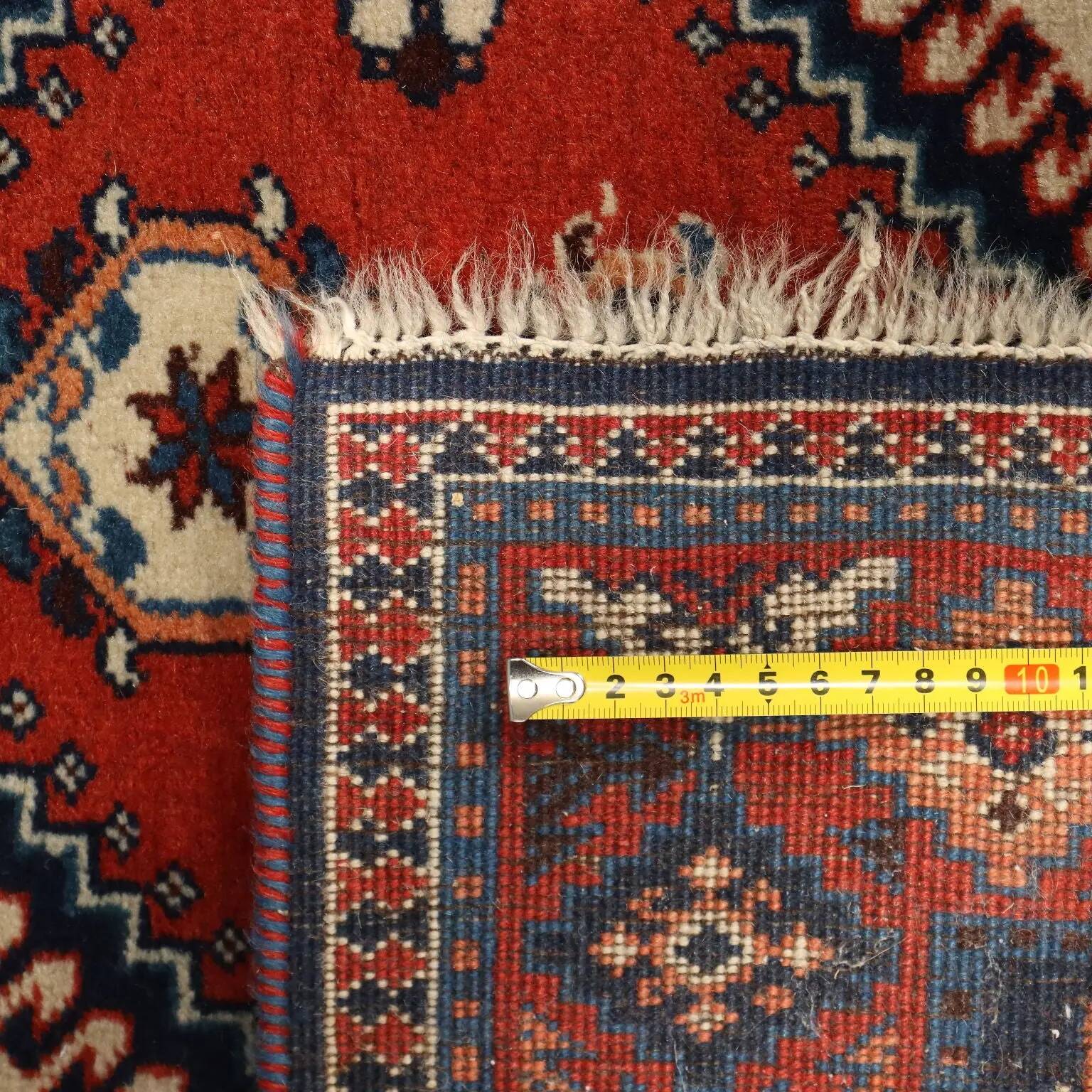 Ancient Asian wool rug, finely knotted, handmade 72 x 33 in.