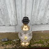 Lampe de table de style Hollywood Regency, cristal de laiton
