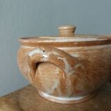 Covered sugar bowl in Puisaye stoneware
