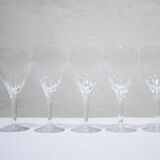 Series of 10 vintage crystal water glasses
