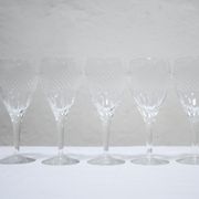 Series of 10 vintage crystal water glasses