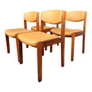 4 chaises scandinaves - cuir