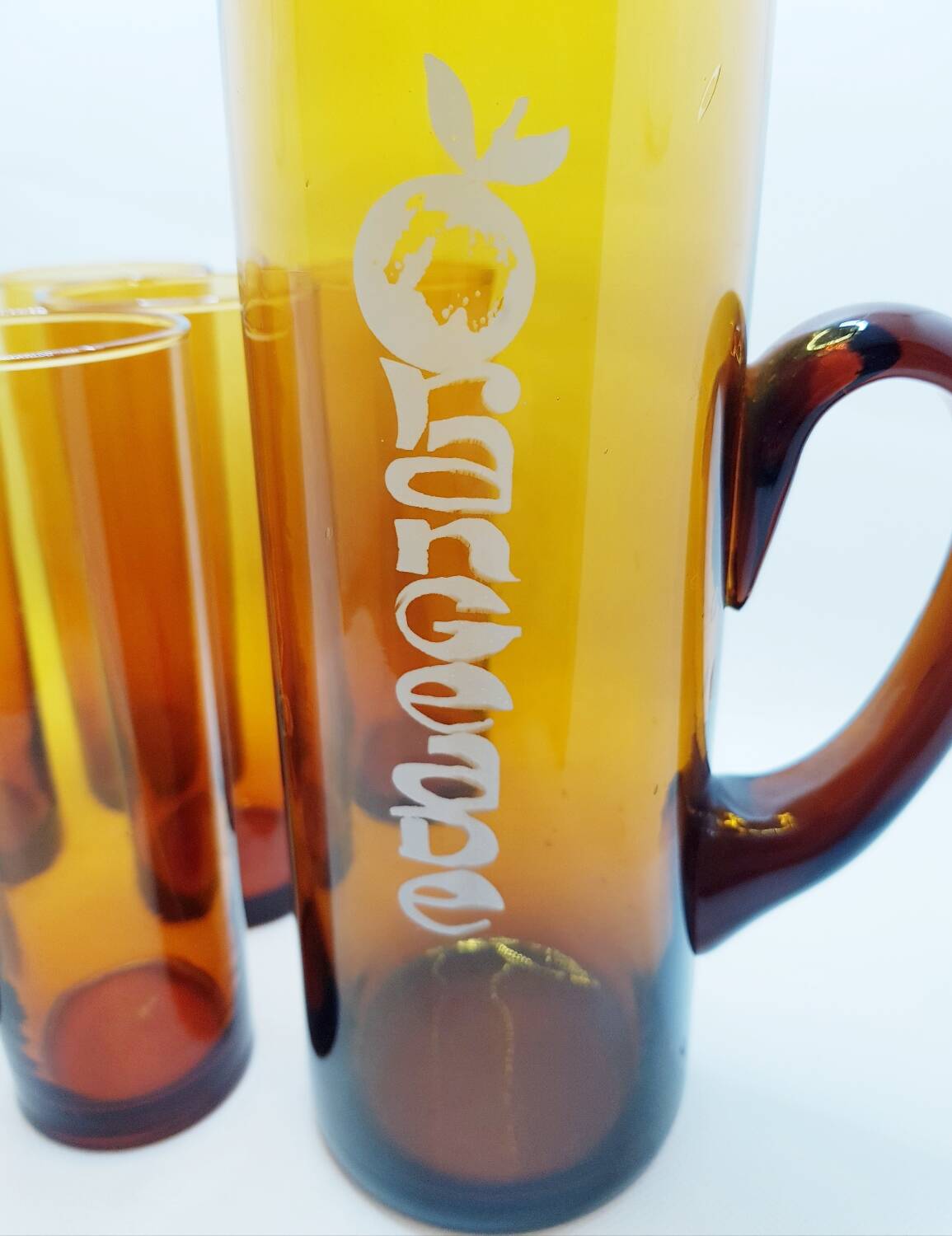 Service à orangeade en verre soufflé à la main