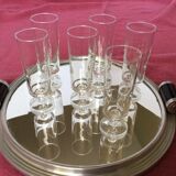 Set of 6 flutes 70s Luminarc Arcoroc