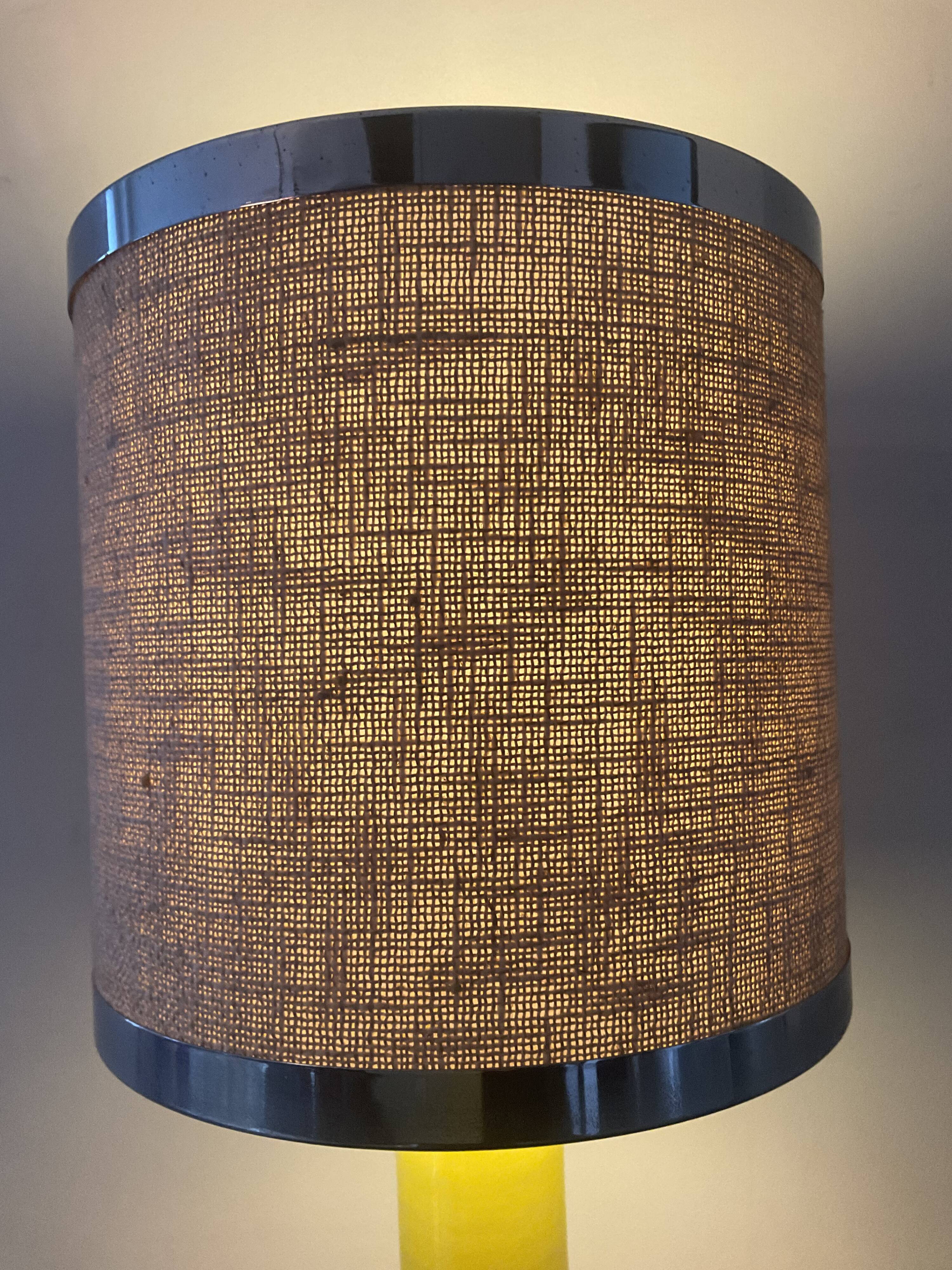Vintage ceramic and chrome metal lamp from the 60s and 70s