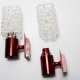 Pair of red wall light 1970