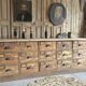 Antique shop cabinet with drawers