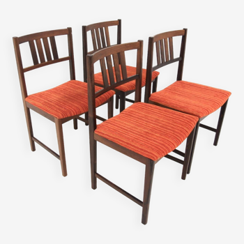 Set de 4 chaises scandinave en noyer, Suède, 1960