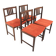 Set de 4 chaises scandinave en noyer, Suède, 1960