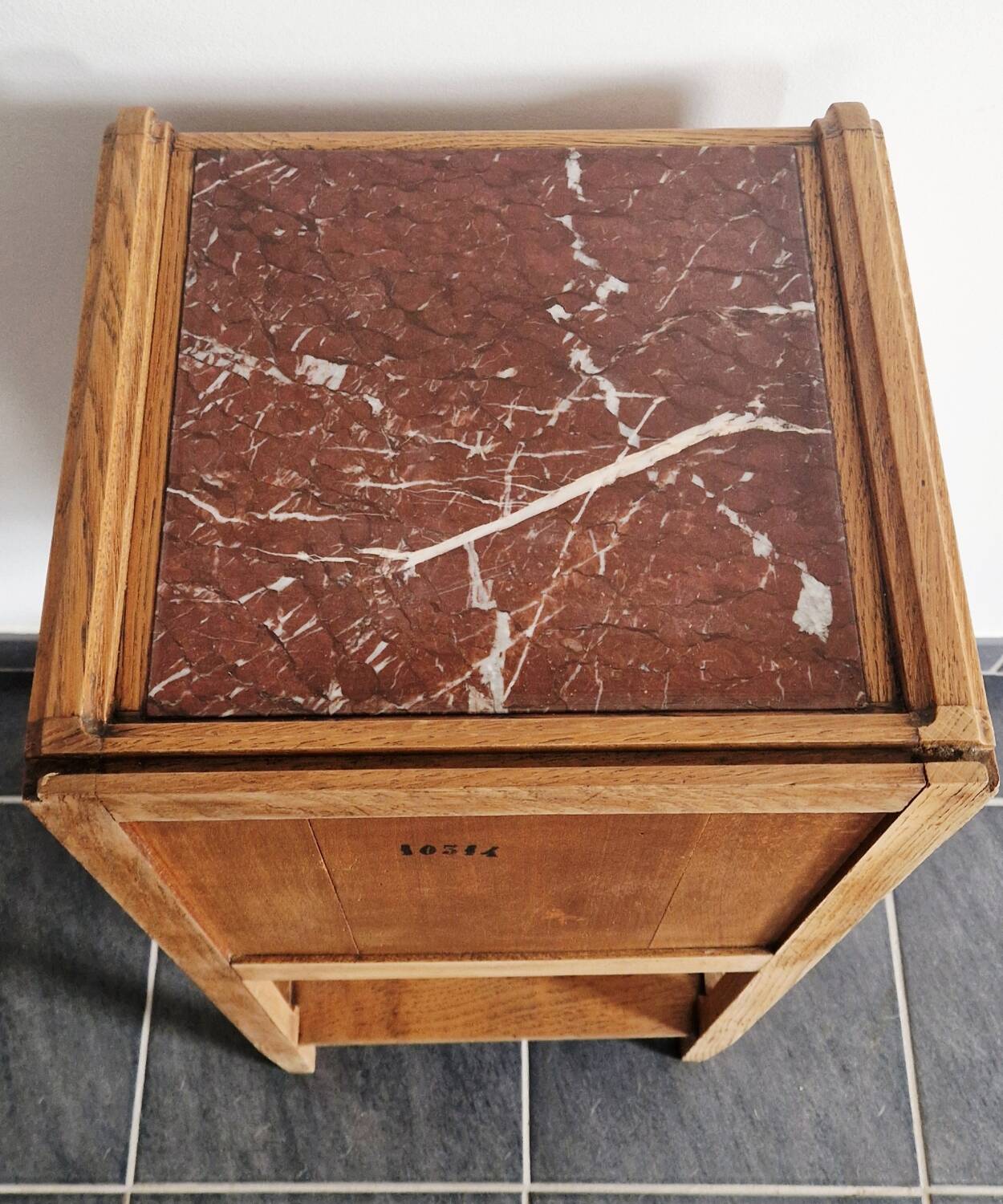 Art Deco style bedside table in solid oak, 1930s