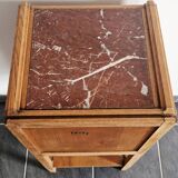 Art Deco style bedside table in solid oak, 1930s