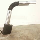 Vintage Italian Targetti Sankey 'Elbow' series Desk Lamp, Chrome and Flexible with metal foot, 1970s