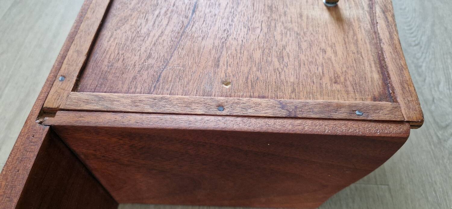 1950s mahogany wood wall shelf