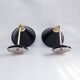 Pair of antique black enamelled sheet metal wall lights