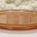 Pink glass art deco serving platter or serving dish