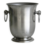 small matte silver metal ice bucket