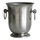 small matte silver metal ice bucket