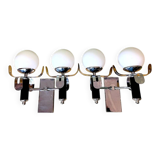 Pair Brutalist double wall sconce lights