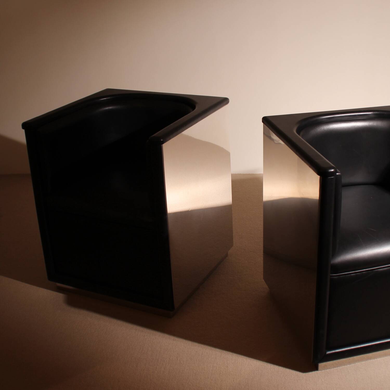 Pair of Inox Armchairs | Germany 1980s