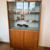 Vaisselier vitrine meuble de rangement vintage pieds compas