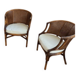Pair of Armchairs inspired by M Guire in Wicker-Bamboo