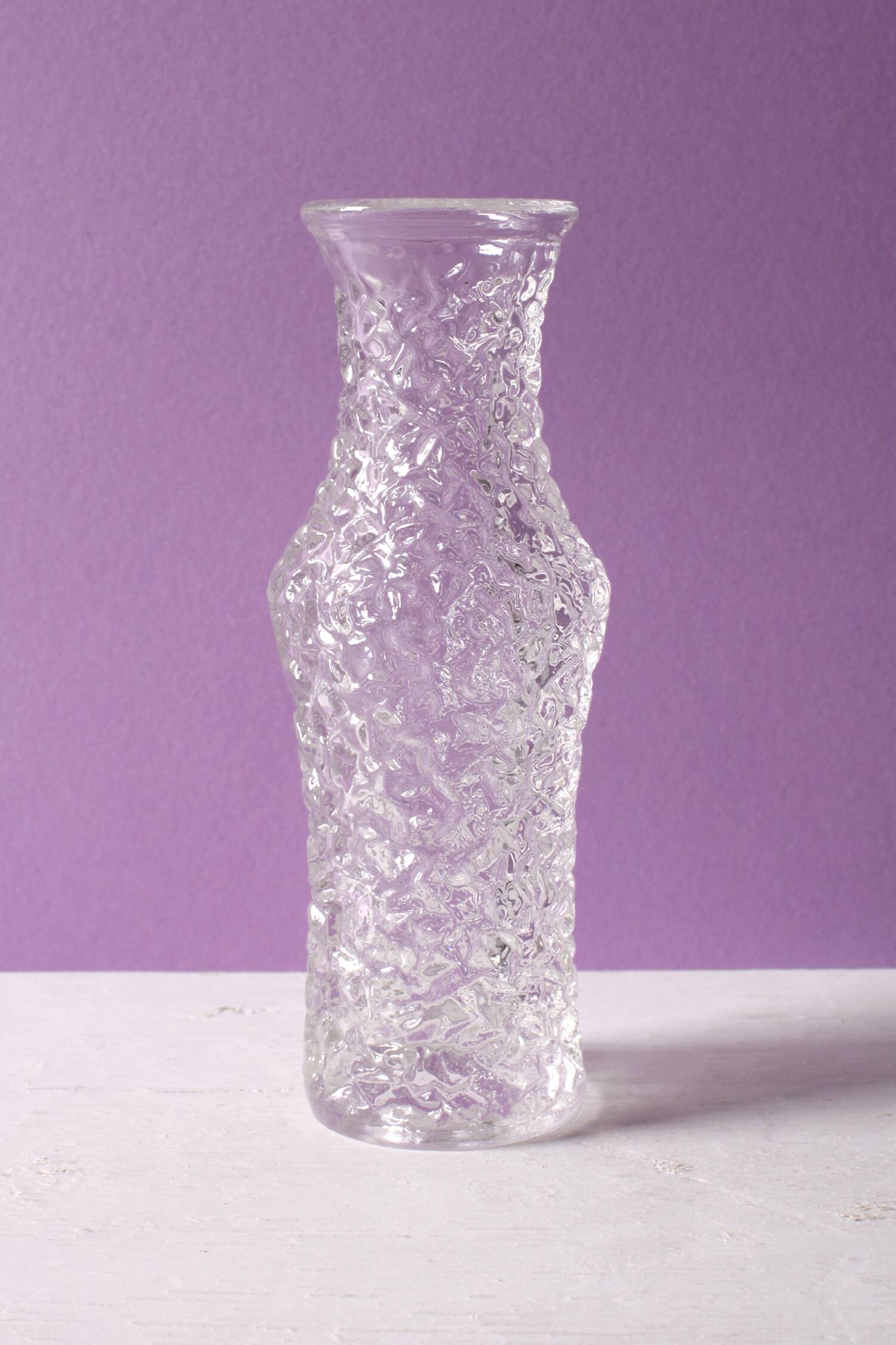 Mid-Century Pressed Glass Vase by Václav Hanuš: Czech Retro Decor