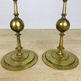 Pair of vintage gilded brass candlesticks