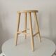 Vintage artisanal turned wooden stool from the 70s