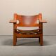 Børge Mogensen Spanish Chair in Cognac Leather and Oak for Fredericia, 1967