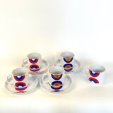 Set of 5 ceramic mugs by Franco Pozzi